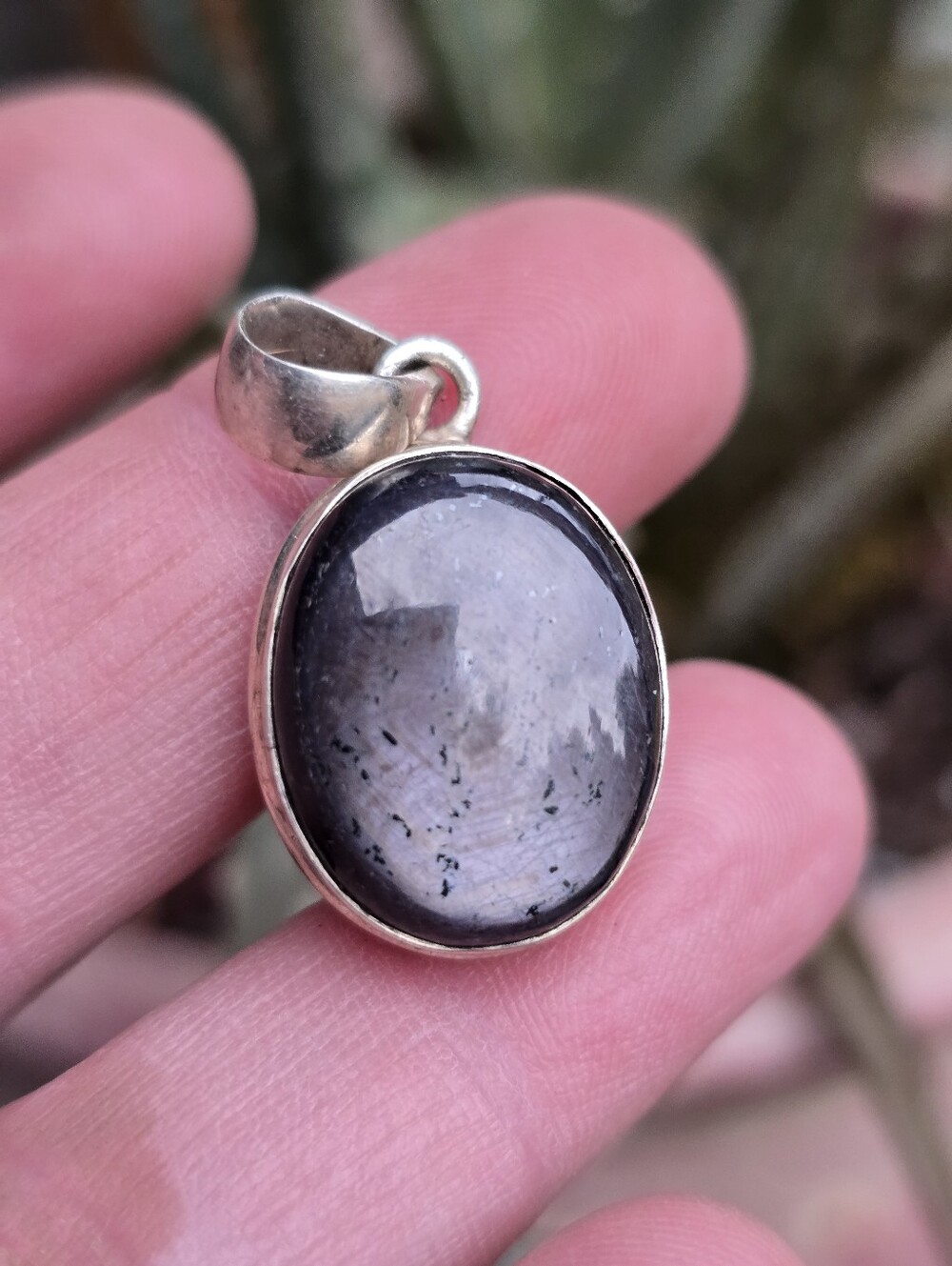 Sterling Silver Star Saphire Pendant Corundum Gemstone Crystal Jewelry